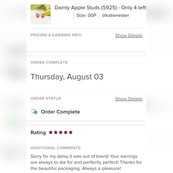 Dainty Apple Studs (S925) - Only 3 left! - Picture 11 of 11